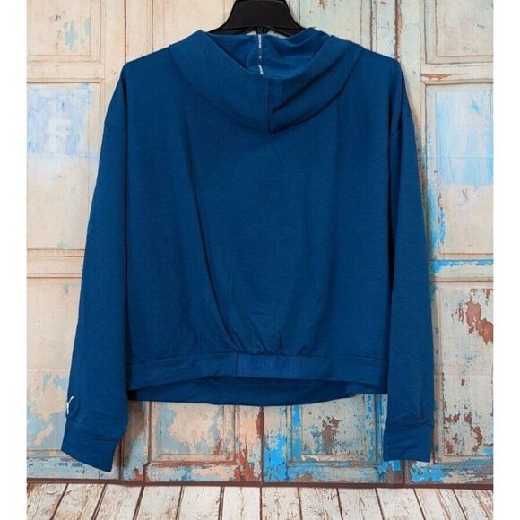 Puma Womens Size 2X Digi Blue Relaxed Fit Long Sleeve Modern Sports Hoodie - Picture 5 of 13